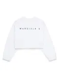 MM6 Maison Margiela Kids pixel logo-print cotton sweatshirt - White