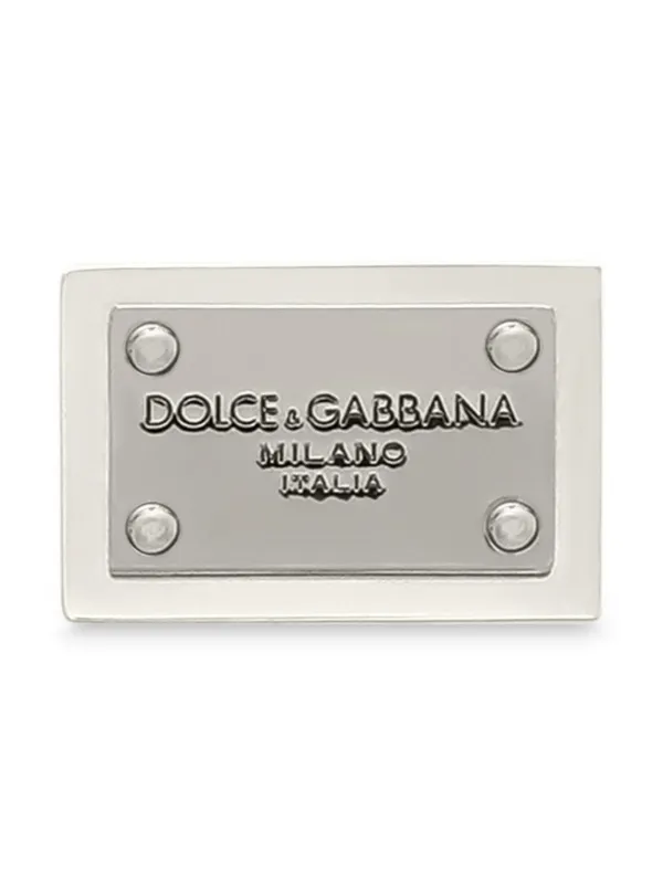 Dolce Gabbana logo-engraved Pin Silver FARFETCH IN