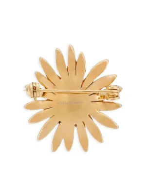 Rhinestone-detailed DG logo brooch in Gold for Women