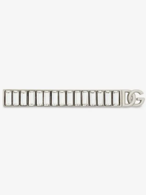 Dolce & Gabbana logo-plaque crystal-embellished tie clip