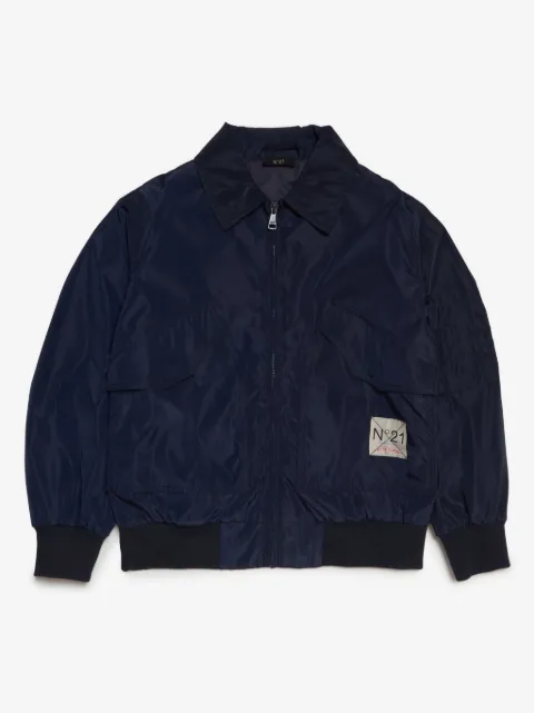 Nº21 Kids logo-print zipped bomber jacket