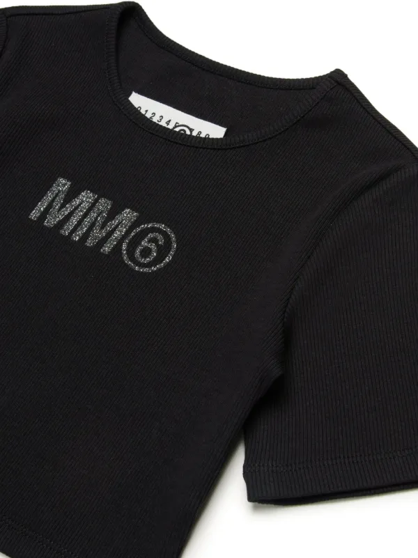 MM6 Maison Margiela Kids クロップドロゴTシャツ