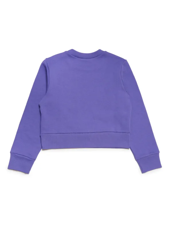 Purple crop online sweatshirt