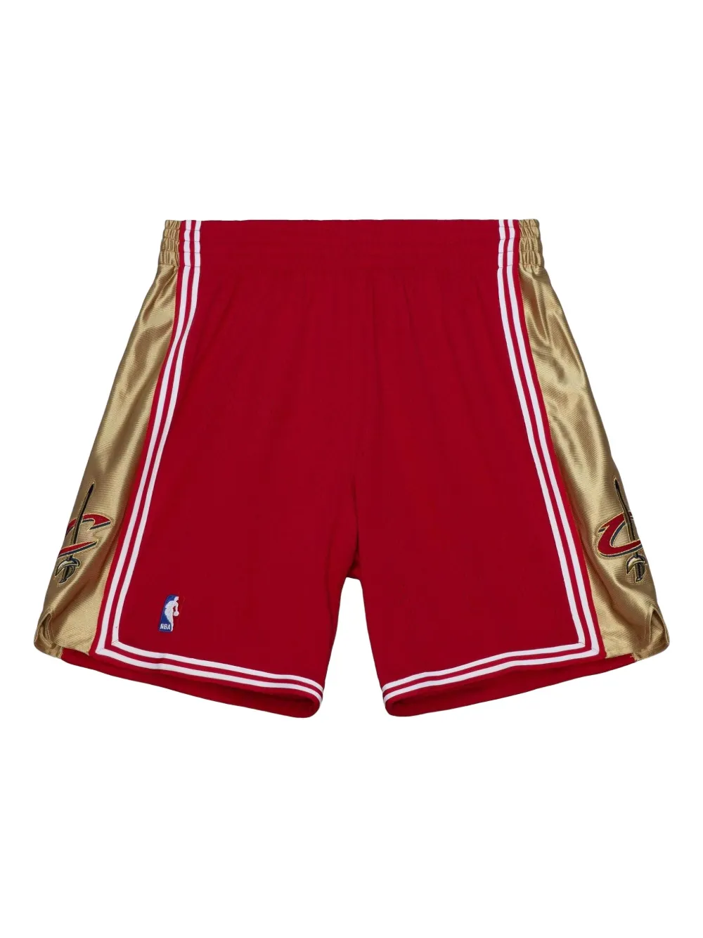 Mitchell & Ness gold-detail road shorts Rood