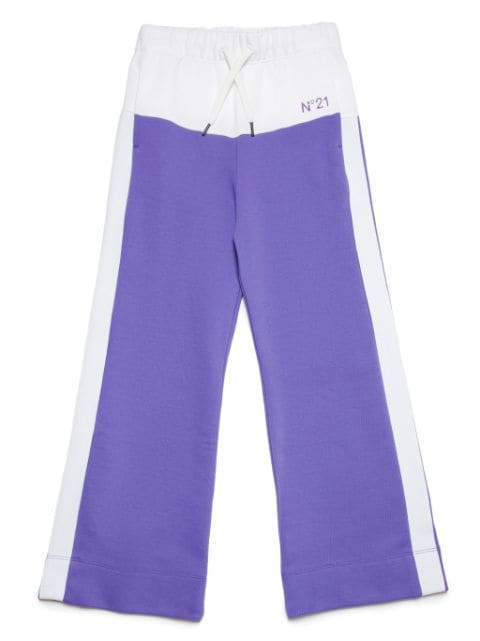 Nº21 Kids colour-block cotton track pants