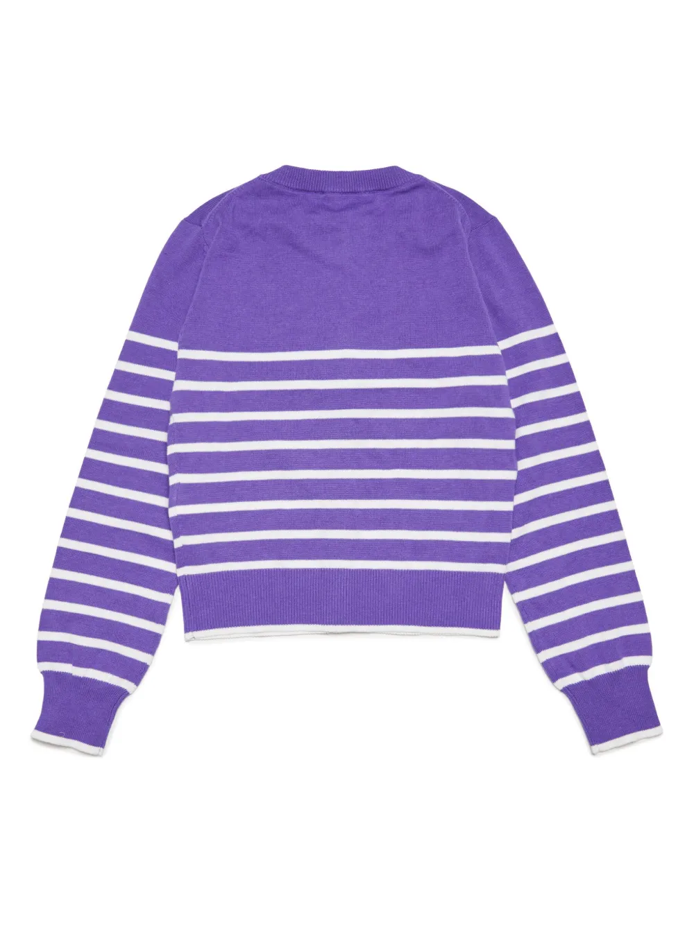 Shop N°21 Logo-embroidered Striped Cardigan In Purple