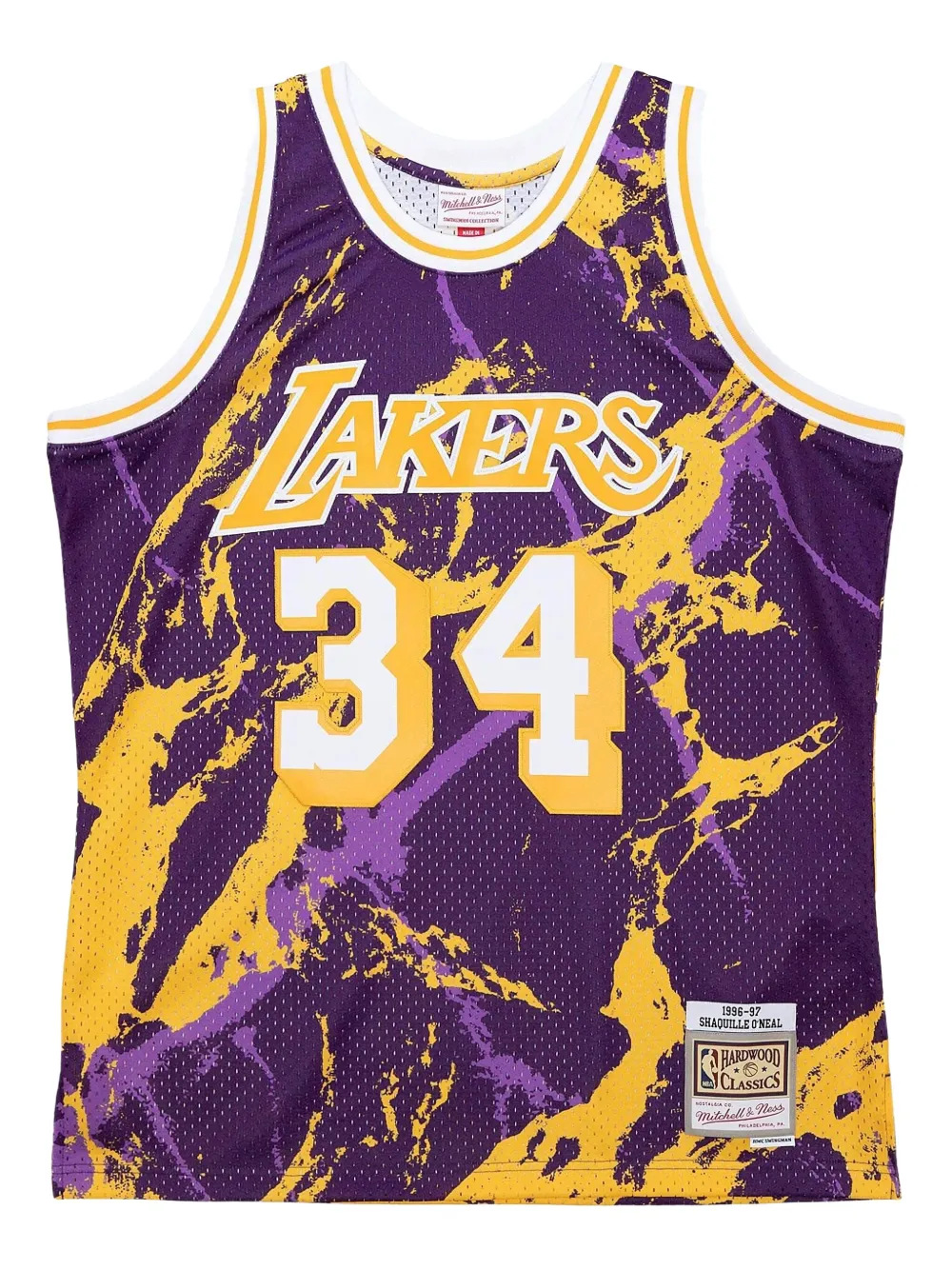 Shop Mitchell & Ness Shaquille O'neal Nba La Lakers 1996 Team Marble Swingman Vest
