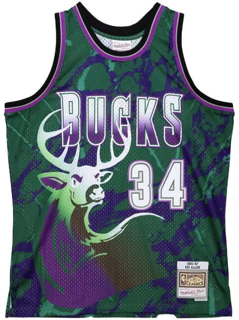 Mitchell & Ness NBA Milwaukee Bucks 1996 Ray Allen Team Marble Swingman Trikot