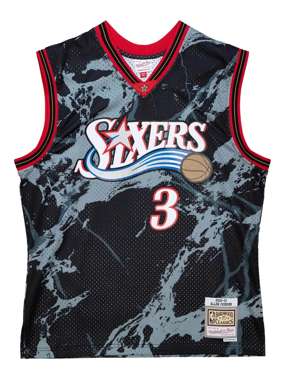 Mitchell & Ness playera Allen Iverson NBA Philadelphia 76ers 2000 Marble Swingman | negro | Image 1