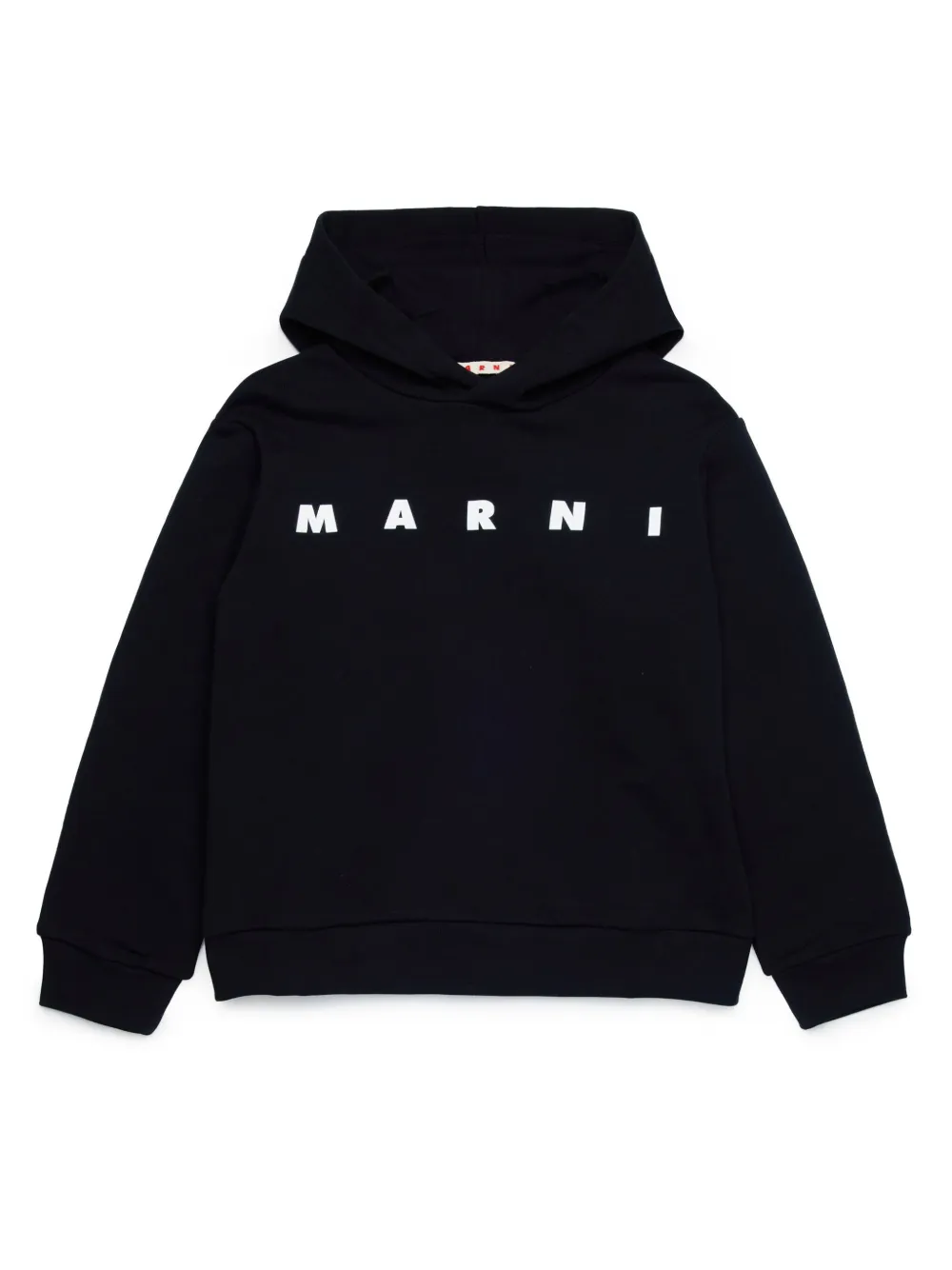 Marni Kids' Logo-print Cotton Hoodie In Black