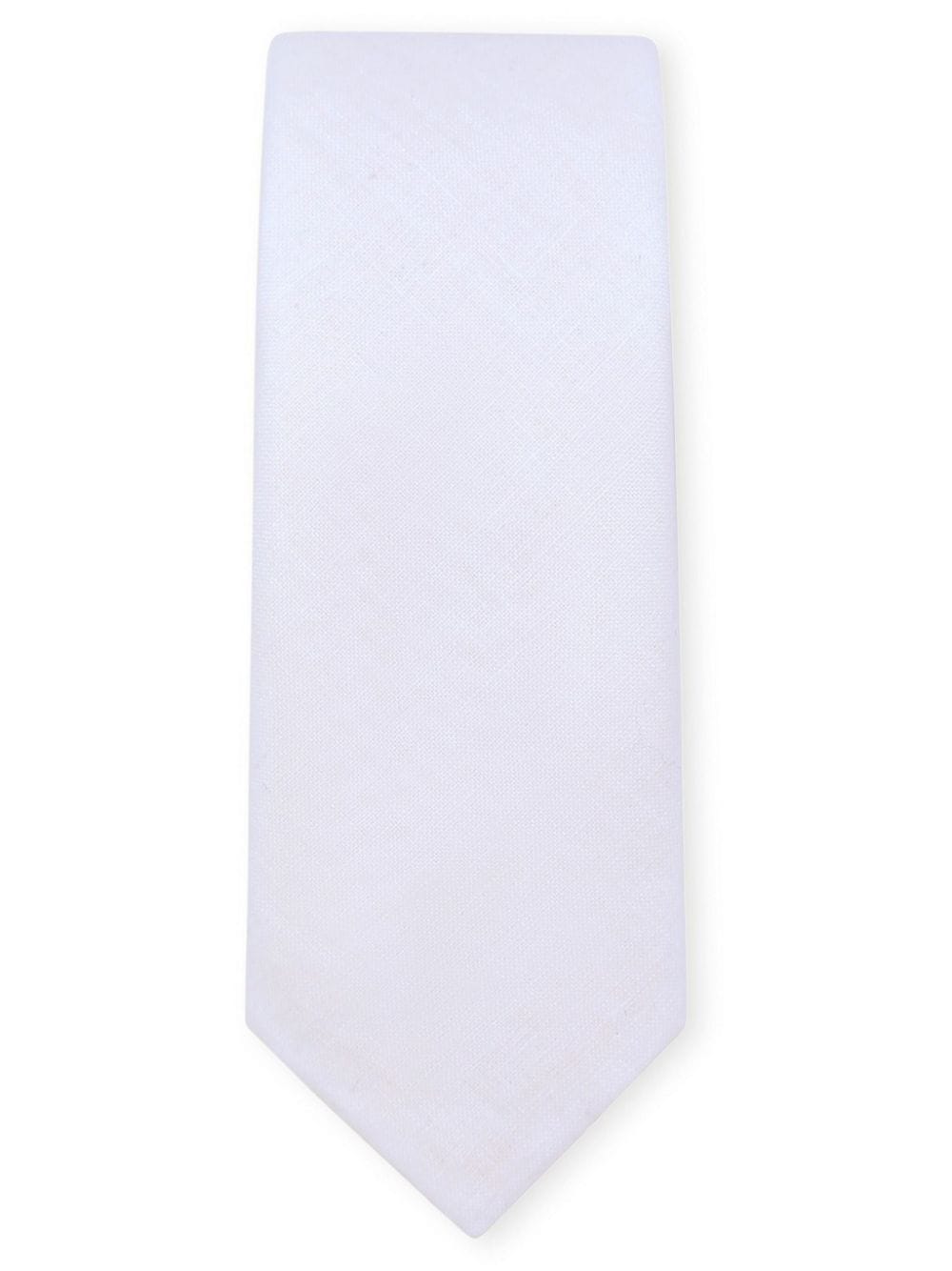 Dolce & Gabbana Textured-finish Linen Tie In White
