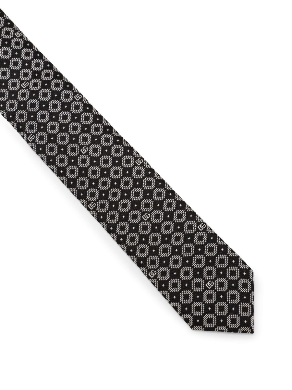 Shop Dolce & Gabbana Logo-jacquard Silk Tie In Black