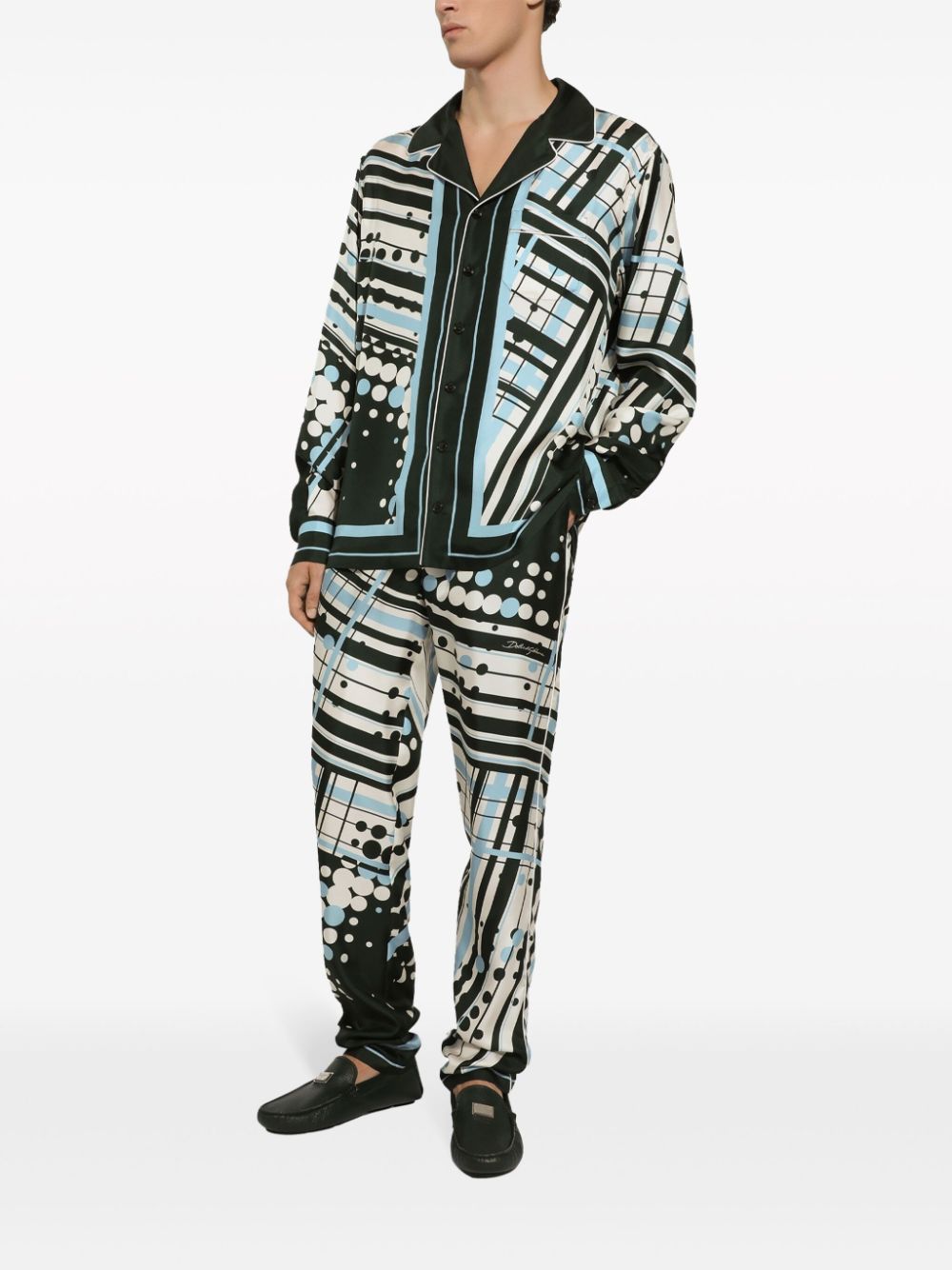Dolce & Gabbana Zijden pyjamabroek met print Wit