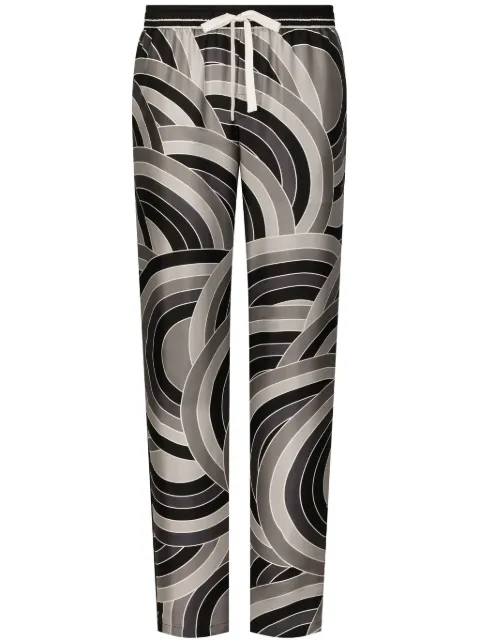 Dolce & Gabbana geometric-print silk pijama trousers