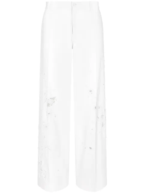 Dolce & Gabbana floral-lace cotton trousers