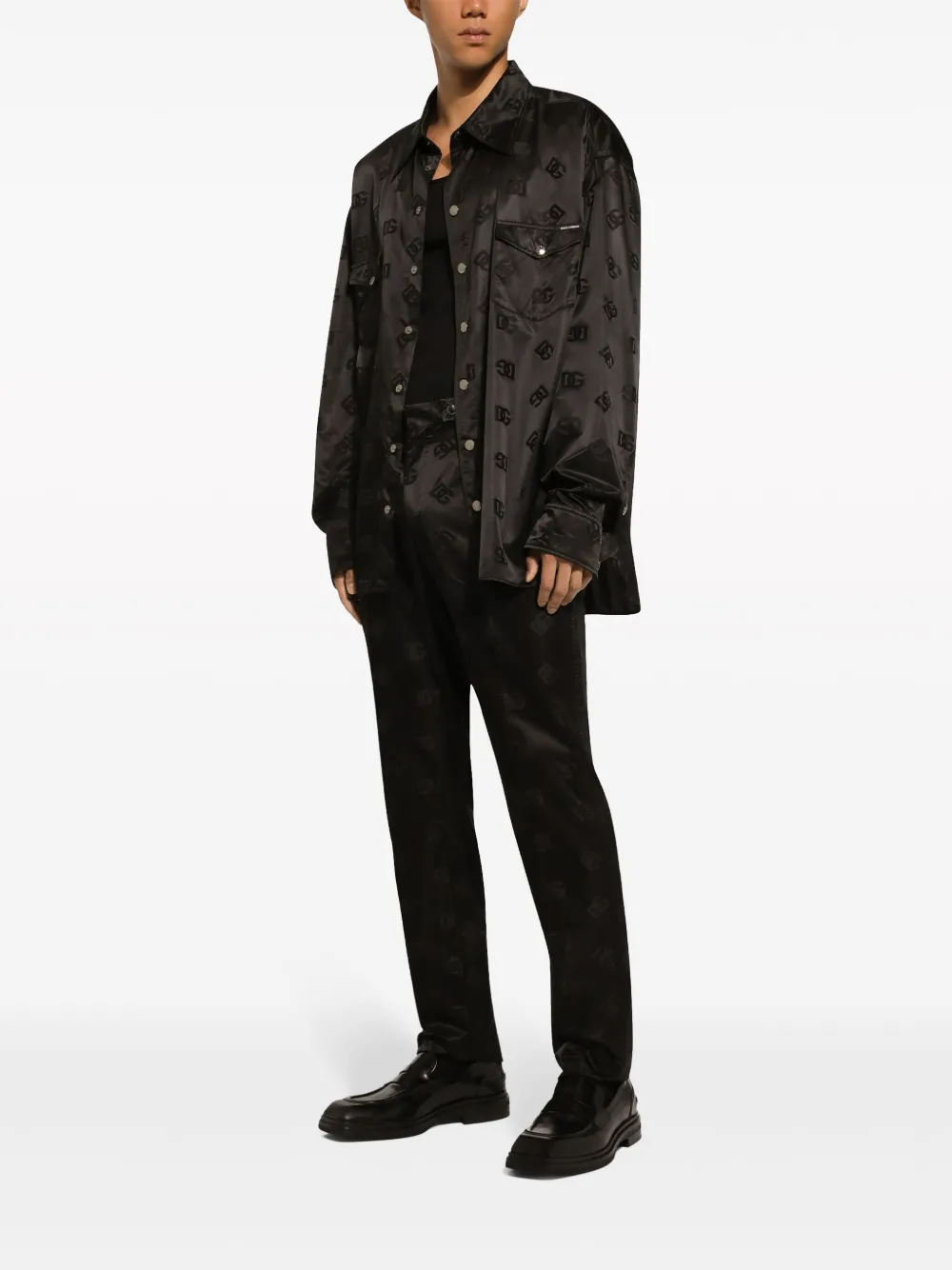 Dolce & Gabbana monogram-jacquard tapered-leg trousers | Tapered Pants | Image 2