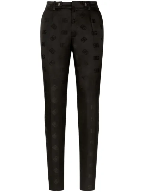 Dolce & Gabbana monogram-jacquard tapered-leg trousers