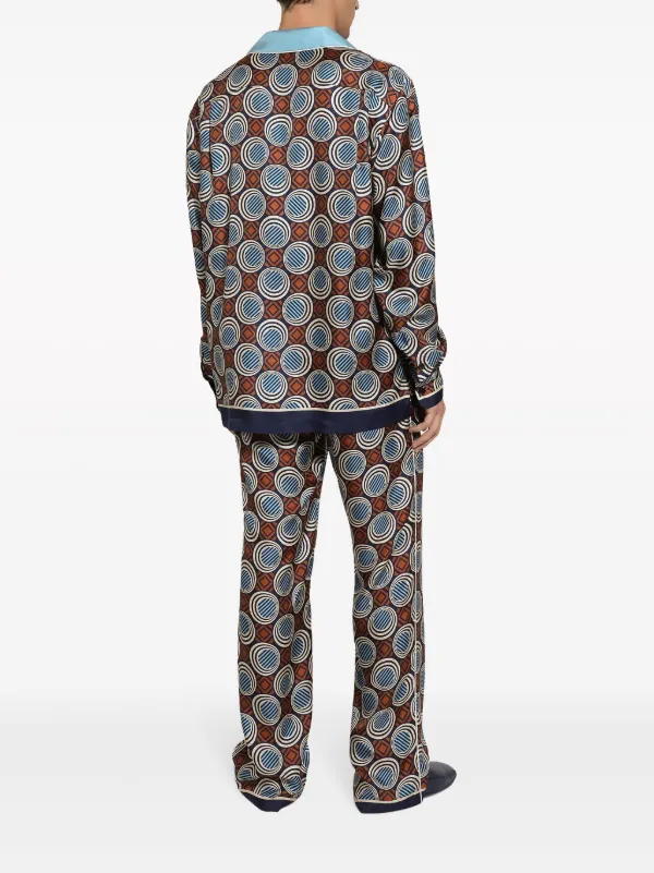 Dolce & Gabbana geometric-print Silk Pijama Trousers | Red
