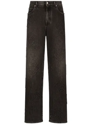 Dolce & Gabbana Black Straight Leg Raw Edge Jeans- 32 good