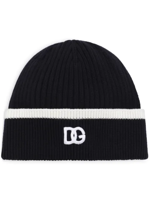 Dolce & Gabbana logo-embroidered cotton beanie 