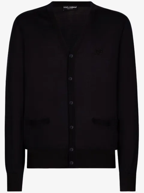 Dolce & Gabbana шелковый кардиган с вышитым логотипом