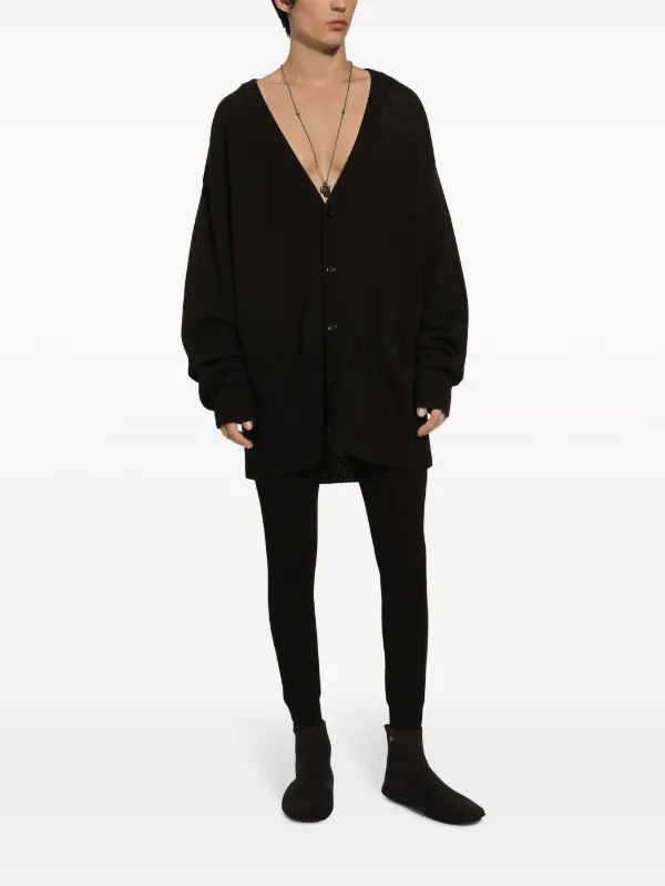 Dolce & Gabbana V-neck Cotton Cardigan | Black | FARFETCH