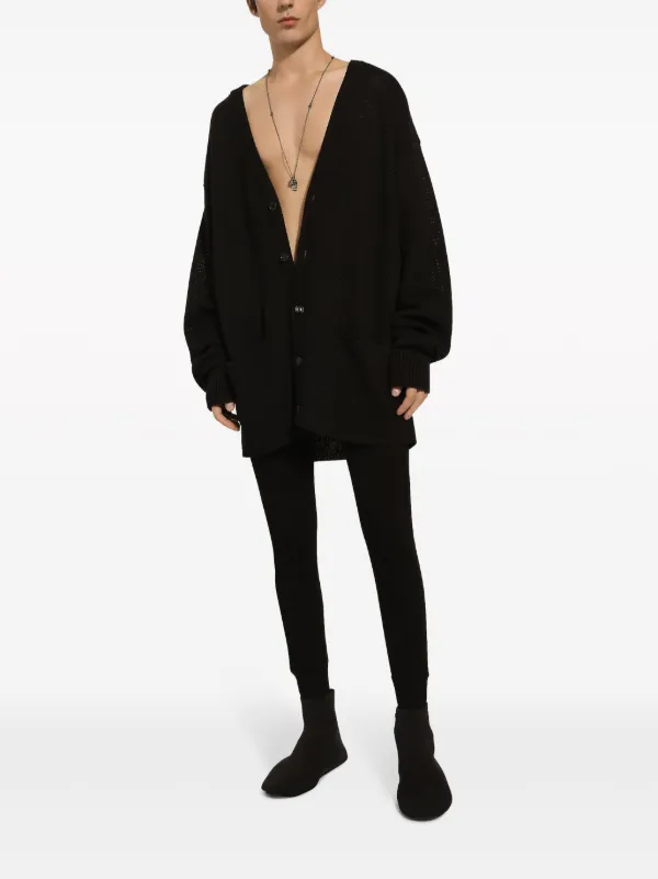 Dolce & Gabbana V-neck Cotton Cardigan | Black | FARFETCH