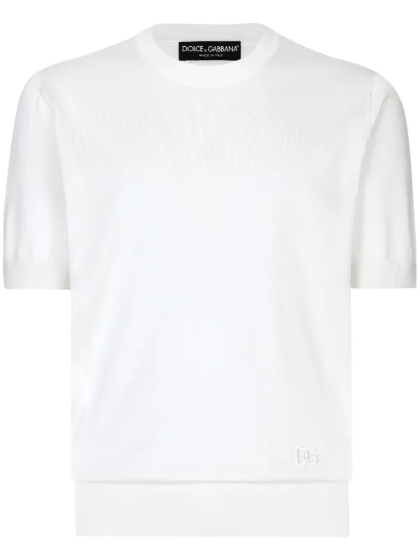 DOLCE&amp;GABBANA シルク ニットトップ 36サイズ Dolce & Gabbana シルク ニットトップ | ホワイト | FARFETCH JP