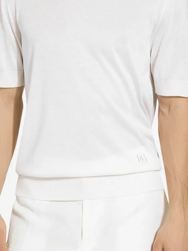 DOLCE&amp;GABBANA シルク ニットトップ 36サイズ Dolce & Gabbana シルクニットトップ | ホワイト | FARFETCH JP