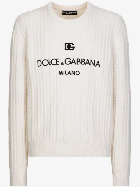 Dolce & Gabbana crew-neck cable-knit jumper