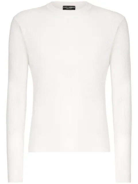 Dolce & Gabbana ribbed silk crew neck jumper