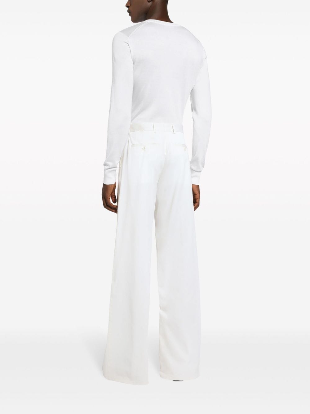 Shop Dolce & Gabbana Long-sleeve Silk Top In White