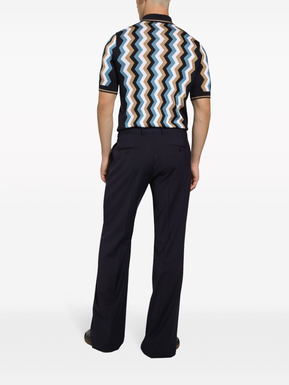 Dolce & Gabbana Poloshirt met zigzag-print Blauw