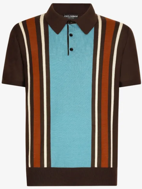 Dolce & Gabbana striped knit polo shirt