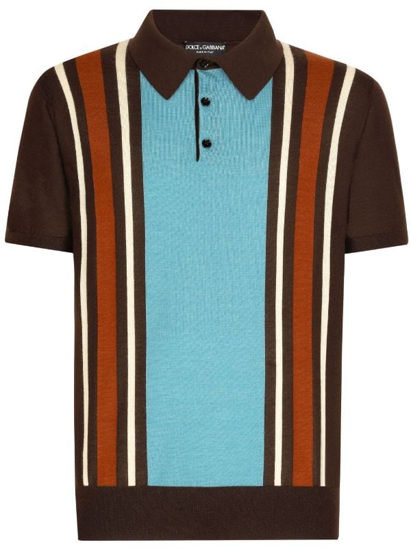 Dolce & Gabbana Striped Knit Polo Shirt - Farfetch