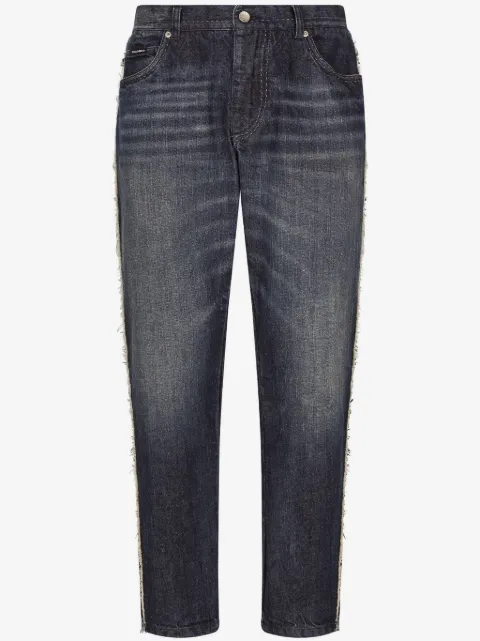 Dolce & Gabbana logo-plaque tapered jeans