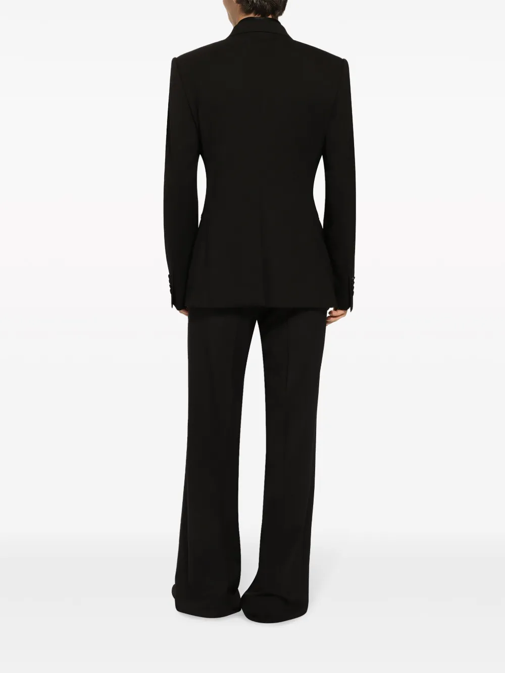 Shop Dolce & Gabbana Straight-leg Wool Trousers In Black