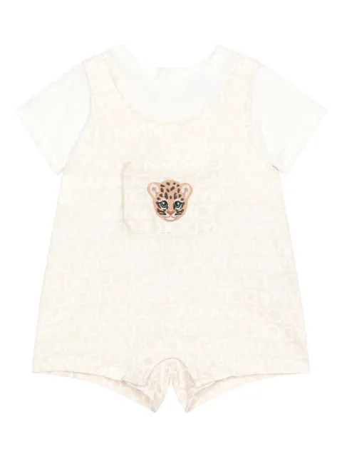 Dolce & Gabbana Kids logo-appliqué cotton romper