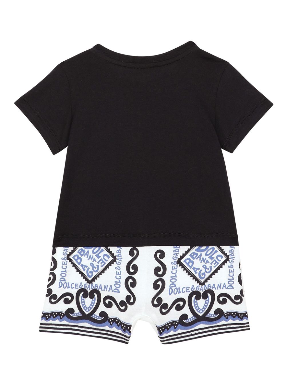 Dolce & Gabbana Kids Marina-print cotton babygrow set - Zwart