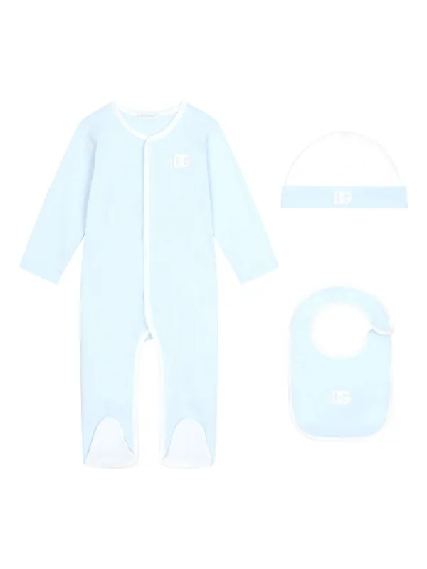 Dolce Gabbana Kids logo-appliqué Cotton Gift Set Blue