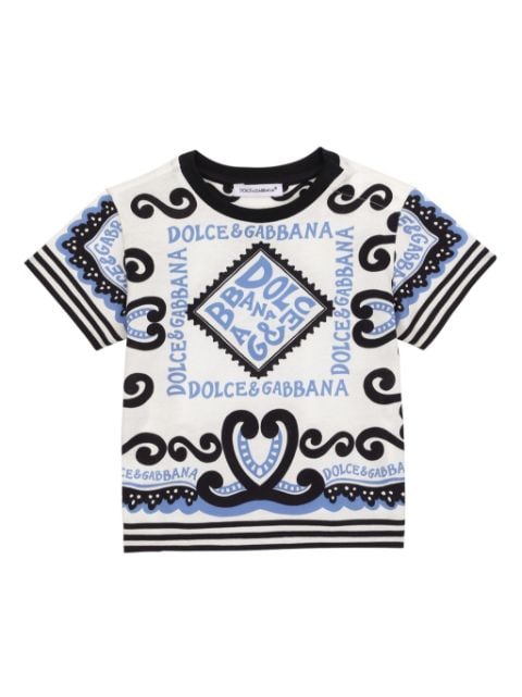 Dolce & Gabbana Kids Marina-print cotton T-shirt