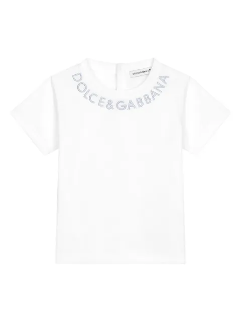 Dolce & Gabbana Kids logo-embroidered cotton T-shirt