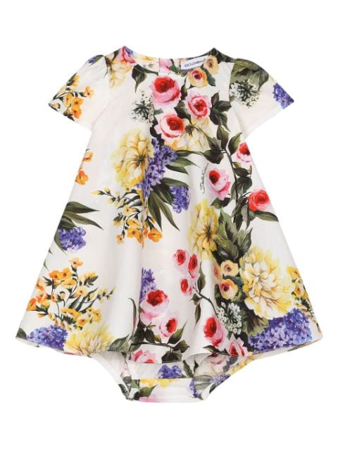 Dolce & Gabbana Kids robe en coton à fleurs