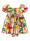 Dolce & Gabbana Kids fruit-print cotton dress - White