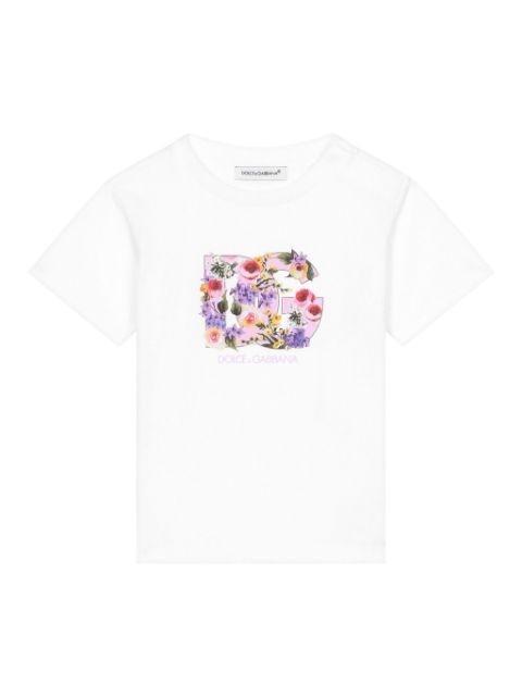 Dolce & Gabbana Kids DG floral-print cotton T-shirt