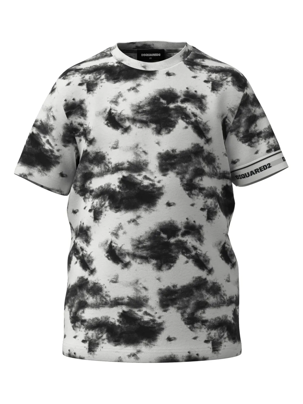 Dsquared2 Kids T-shirt met tie-dye print Zwart