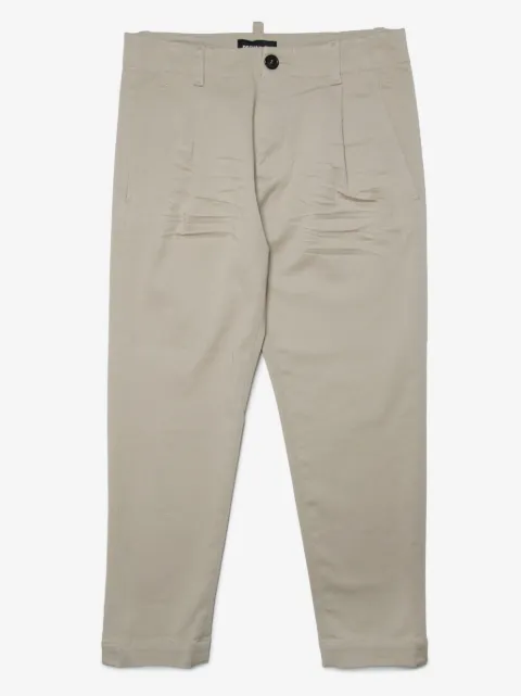 DSQUARED2 KIDS rubberised logo stretch-cotton chinos