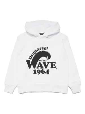 Dsquared2 Kids Wave print Cotton Hoodie Farfetch