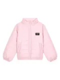 Dolce & Gabbana Kids logo-patch padded jacket - Pink