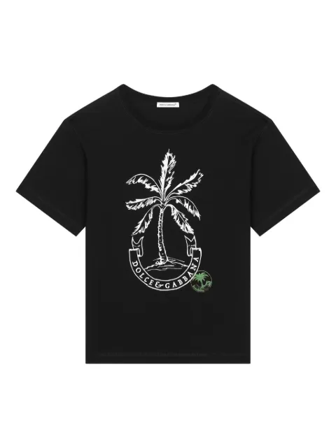Dolce & Gabbana Kids palm-tree print cotton T-shirt